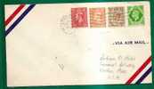 GREAT BRITAIN - VF MULTICOLORED 1945 COVER With 4 Stamps From LONDON To BOSTON - Covers & Documents