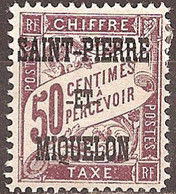 SAINT-PIERRE & MIQUELON..1925/27..Michel # 16...MLH...Portomarken. - Unused Stamps