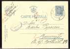 Censored DOFTANA JAIL Very Rare RRR Oval Blue Cancell On PC From Telega To Bucharest 1940 !!! - World War 2 Letters