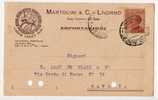 LIVORNO  02.03.1923 - Card Cartolina " Ditta MARTOLINI & C. " AUTOGRAFO - Publicité