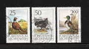 LIECHTENSTEIN - 1990 - 3 VALORI OBLITERATI DEDICATI ALLA CACCIA (UCCELLI) - 2° SERIE - IN BUONE CONDIZIONI. - Used Stamps