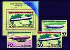 Fleurus, N1 Norge,  LZ127 Graf Zeppelin Korea 1816/8 + Block 55  O 2€ - Fisica