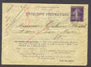 France Postal Stationery Ganzsache Entier Semeuse Pneumatique 1913 Paris XX Rue De Pyrenee Paris 87 Rue Voltaire - Pneumatici