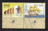 URUGUAY Charles Darwin Stamp MNH Science Ship Ape FROG - Apen