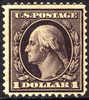 US #342 Mint Hinged $1 Washington From 1909 - Ongebruikt