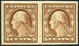 US #346 SUPERB PAIR  Mint Lightly Hinged 4c Washington Imperf From 1908 - Nuevos