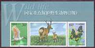 China 2000, Papillon - Butterfly / Crested Ibis Nippon / Cerf - Deer MNH ** - Ungebraucht