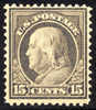 US #418 Mint Never Hinged 15c Franklin From 1912 - Nuovi