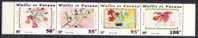 +Wallis & Fortuna 2001. Childrens Drawings: Flowers. Stripe Of 4. Yvert 550-53. MNH(**) - Ongebruikt