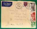 FRANCE - 1949 COVER From COGNAC To PENN, USA  - Marianne De GANDON  Yvert # 719 + 838+841A+843 - Storia Postale