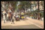 CPA ANCIENNE- FRANCE- NICE (06)- AVENUE DE LA GARE COLORISÉE- TRES  BELLE ANIMATION- TRAMWAY- TACOT- - Stadsverkeer - Auto, Bus En Tram