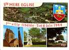 SAINTE MERE EGLISE 50 VUE GENERALE AERIENNE MULTIVUES - Sainte Mère Eglise