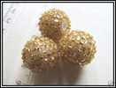 3 Perles Indiennes Doré Gros Trou Env18x19mm - Pearls