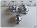 1 Perle En Argent Massif De Bali 1,3g - Env.11,5x8,8mm - Perles