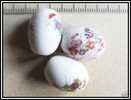 3 Perles Céramique Peintes Main Environ 17x13mm - Perles