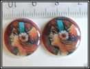 1 Cabochon Vintage Visage De Femme Environ 17mm - Pearls