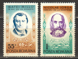 Rumänien; 1971; Michel 2999/3000 **; Millo, Iorga - Unused Stamps