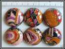 1 Cabochon Multicolore Sur Fond Noir Environ 18mm - Pearls