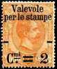 Italy #62 Mint Hinged 2c On 1.25l Surcharge From 1890 - Nuevos