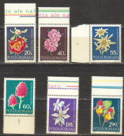 Rumänien; 1972; Michel 3023/8 **; Blumen; Randstück - Nuevos