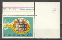 Rumänien; 1972; Michel 3052 **; Tennis Davis Pokal; Eckstück - Unused Stamps