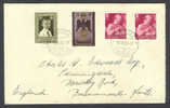 Liechtenstein Mult Franked Cover Deluxe Cancel VADUZ 1956 To UK England - Lettres & Documents