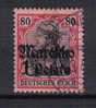 SS1625 - MAROKKO , 1p/80pf N. 53 Usato - Deutsche Post In Marokko