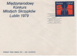 Poland Polska 1979 FDC, Violin Competition Music Musique, Lublin * - FDC