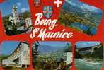 73 BOURG ST MAURICE L'eglise St Maurice Vue Generale Et L'Aiguille De Prenan Le Nouveau Lycee Vue Generale Course De Kay - Bourg Saint Maurice