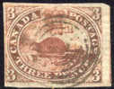 Canada #1 Used 3c Beaver Of 1851 (Laid Paper) - Gebruikt