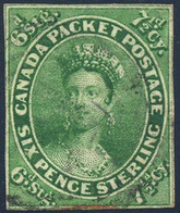 Canada #9a Used 7-1/2p Imperf Victoria Of 1857 - Usados