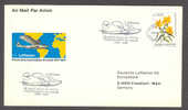 Argentina Lufthansa Erstflug Brief 1st Flight Card Primiera Vuelo Regular Postal Transoceanico Del Mundo 1934-84 Flower - Luchtpost