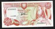 CYPRUS   P52  50   CENTS 1.11.1989 #S     UNC. - Chypre