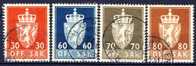 ##Norway 1955-73. Service: 4 Different.  Michel  73 +78 + 79 + 81 . Cancelled(o) - Officials