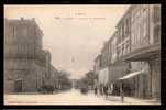 CPA ANCIENNE- FRANCE- SIGEAN (11)- AVENUE DE PERPIGNAN AVEC BELLE ANIMATION- PHARMACIE- CAFÉ- COIFFEUR - Sigean