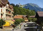 GSTAAD, Mit Wasserngrat - Hotel National Und Palace-Hotel - Animation Avec Piétons Et Une Ford Taunus Dans La Rue. - Gstaad