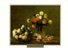 Reproduction De Dahlias, Roses, Glaïeuls, De Henri Fantin-Latour (avec Fiche Explicative) - Autres & Non Classés