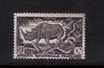 French Equatorial Africa - Black Rhinoceros And Rock Python - Scott # 167 - Rhinozerosse