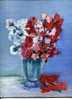 - BOUQUET DE FLEURS DANS UN VASE . HUILE SUR PANNEAU CONTREPLAQUE NON SIGNEE - Oelbilder