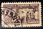 España, Tanger Huerfanos Telegrafos 2 Pts Lila - Wohlfahrtsmarken