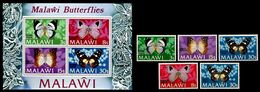 (014+50) Malawi  Butterflies / Schmetterlinge / Papillons/ Vlinders  5 Values  ** / Mnh  Michel 195-98 I+II - Malawi (1964-...)