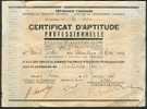 Certificat D´Aptitude Professionnelle De Couturière (1929) : Josette Danet (Villacoublay, Yvelines, 78)... - Diplome Und Schulzeugnisse