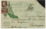 S. STEFANO QUISQUINA  03.12.1932  - Card / Cartolina  " Ditta GIUSEPPE LAZZARA " Cent. 10+5 - Reclame