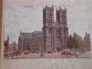 Water Colour, Aquarelle Westminster Abbey, Bus, Car, People C 1905 To Leeuwarden - Westminster Abbey