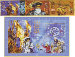 1998 MACAO 500 ANNI OF DA GA MA'S VOYAGE  3V+ MS(RIGHT)1498 - Blocs-feuillets