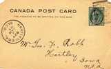 Entero Postal PARIS (Ontario) Canada A Hartley 1898 - 1860-1899 Regno Di Victoria