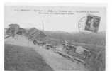 34 // PEZENAS - Déraillement Du 102, Le 11 Novembre 1906, Vue Générale Du Déraillement, Une Machine Et 3 Wagons .** - Pezenas