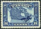 Canada 145 XF Mint Hinged 12c Map Of Canada From 1927 - Unused Stamps