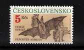 Czechoslovakia - Protected Animals - Plecotus Auritus - Bat - Scott 2807 MNH - Bats