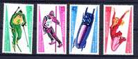 BULGARIE 1987, PATINAGE, SKI, BOBSLEIGH, PATINAGE, 4 Valeurs, Neufs. R202 - Winter 1988: Calgary